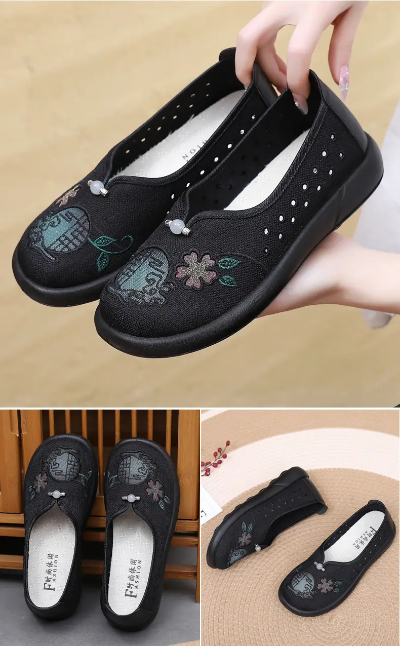 Summer Mom Shoes, Traditional Beijing Cloth Shoes for Women, Soft-Soled, Non-Slip, Elderly Shoes, 2026 New Model, Breathable Grandma Shoes — feature 30