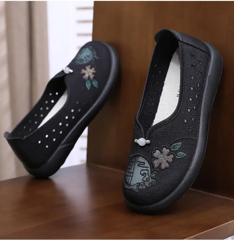 Summer Mom Shoes, Traditional Beijing Cloth Shoes for Women, Soft-Soled, Non-Slip, Elderly Shoes, 2026 New Model, Breathable Grandma Shoes — feature 31