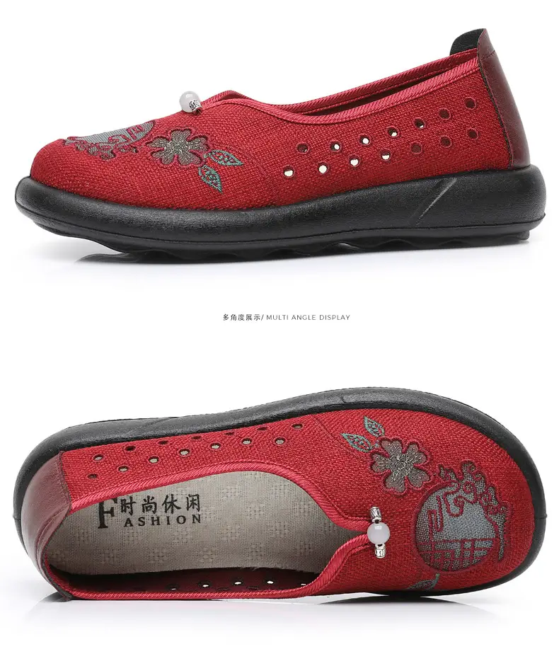 Summer Mom Shoes, Traditional Beijing Cloth Shoes for Women, Soft-Soled, Non-Slip, Elderly Shoes, 2026 New Model, Breathable Grandma Shoes — feature 34