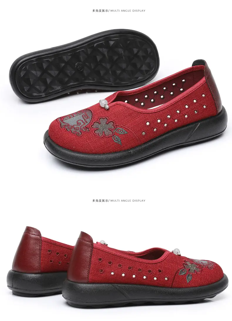 Summer Mom Shoes, Traditional Beijing Cloth Shoes for Women, Soft-Soled, Non-Slip, Elderly Shoes, 2026 New Model, Breathable Grandma Shoes — feature 35