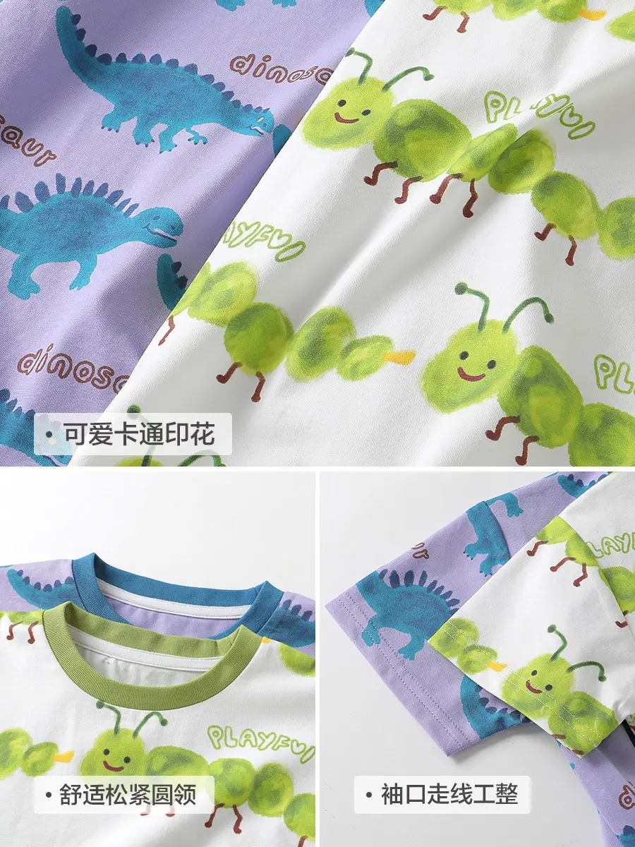 Right European Boy Cartoon Print Cool Short-Sleeved T-Shirt