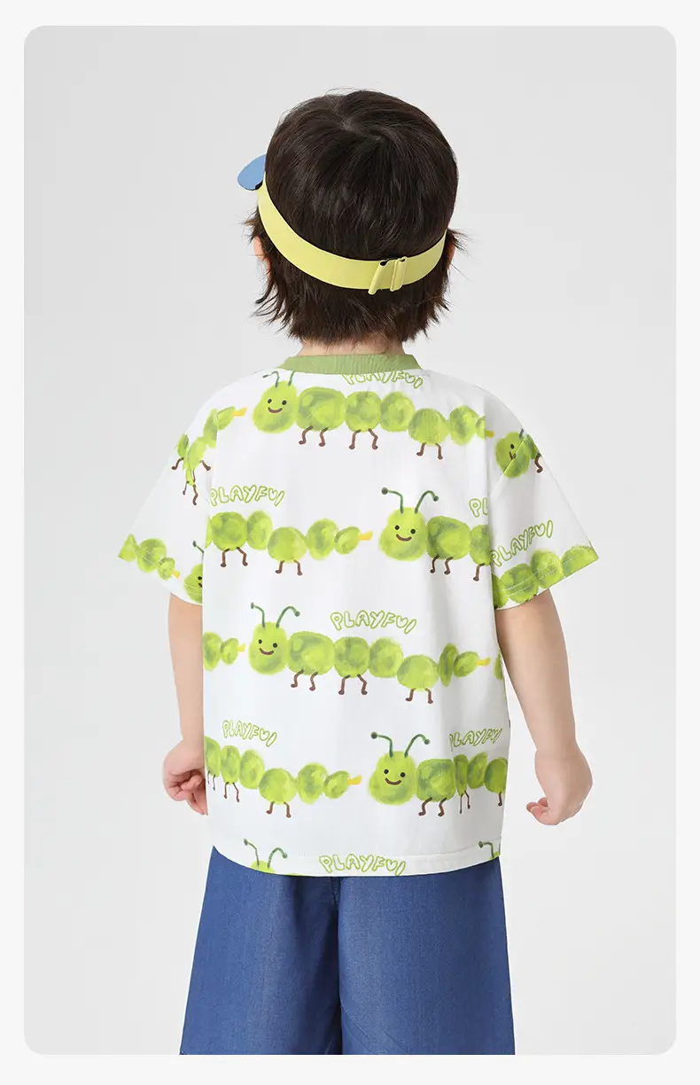 Right European Boy Cartoon Print Cool Short-Sleeved T-Shirt — feature 18