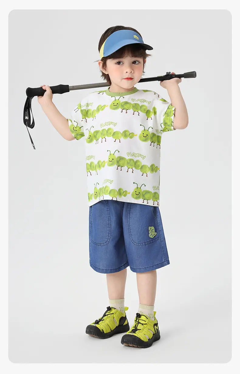 Right European Boy Cartoon Print Cool Short-Sleeved T-Shirt — feature 19