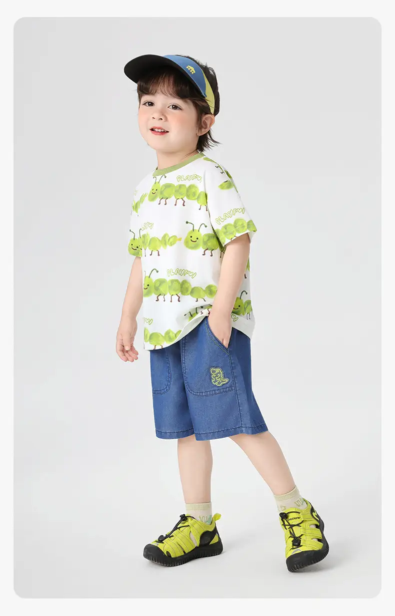 Right European Boy Cartoon Print Cool Short-Sleeved T-Shirt — feature 20