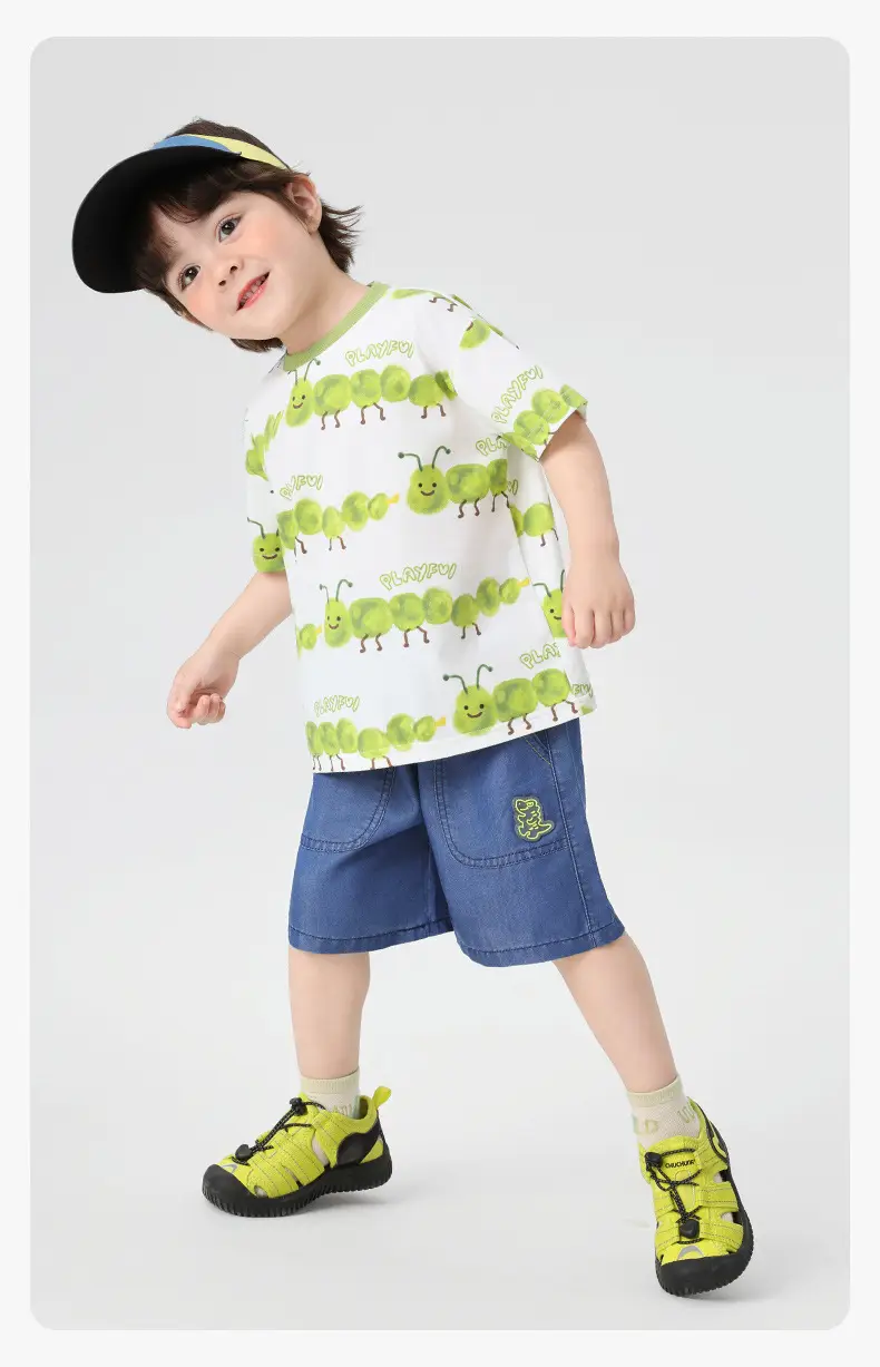 Right European Boy Cartoon Print Cool Short-Sleeved T-Shirt — feature 22