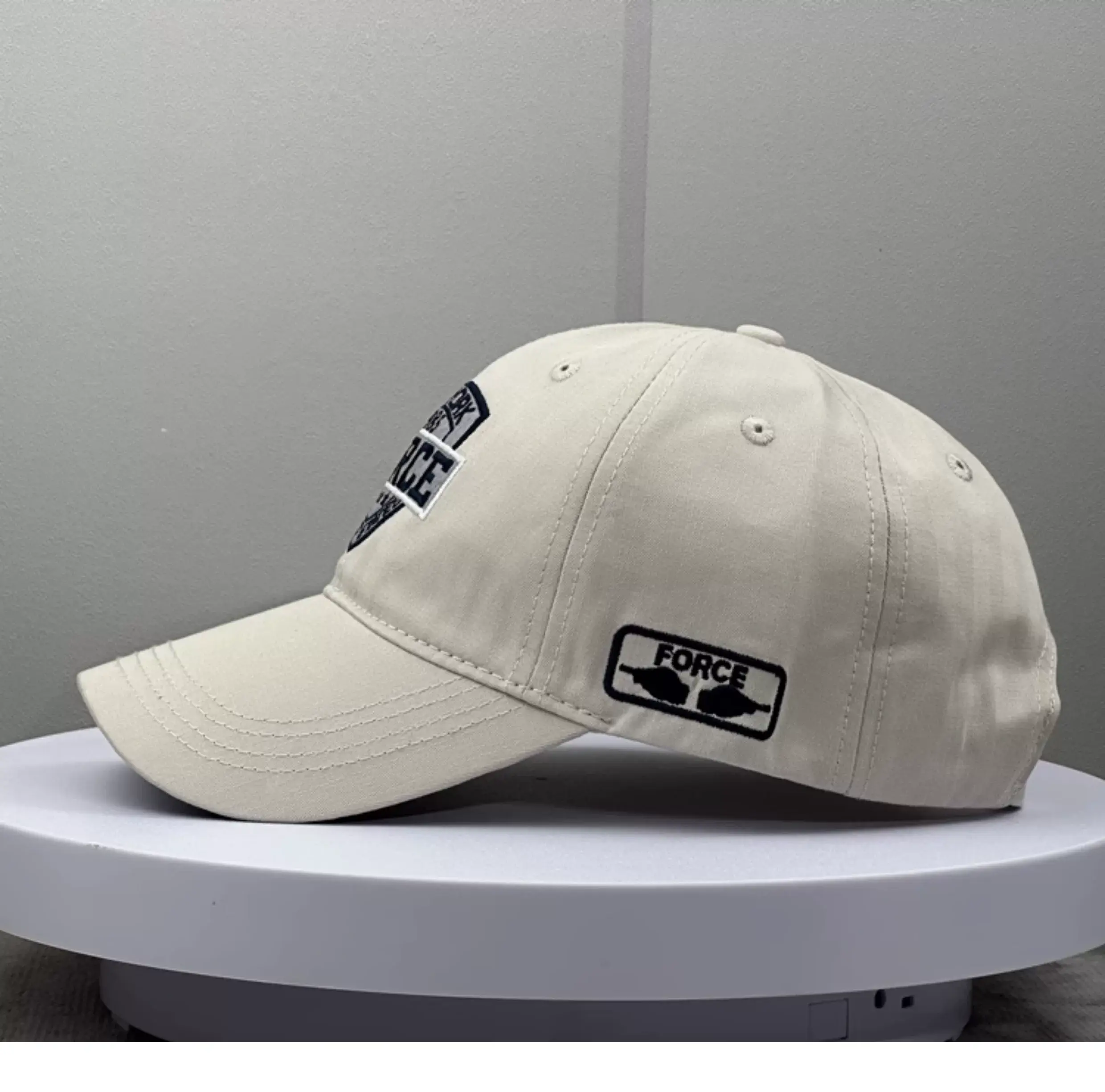 Big Head Baseball Cap for Men Wide Brim Beige — feature 15