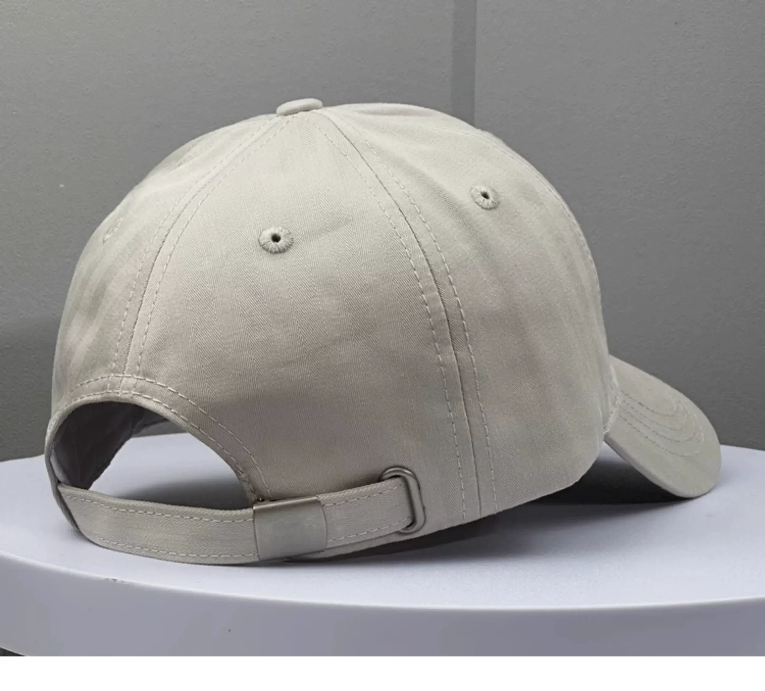 Big Head Baseball Cap for Men Wide Brim Beige — feature 16
