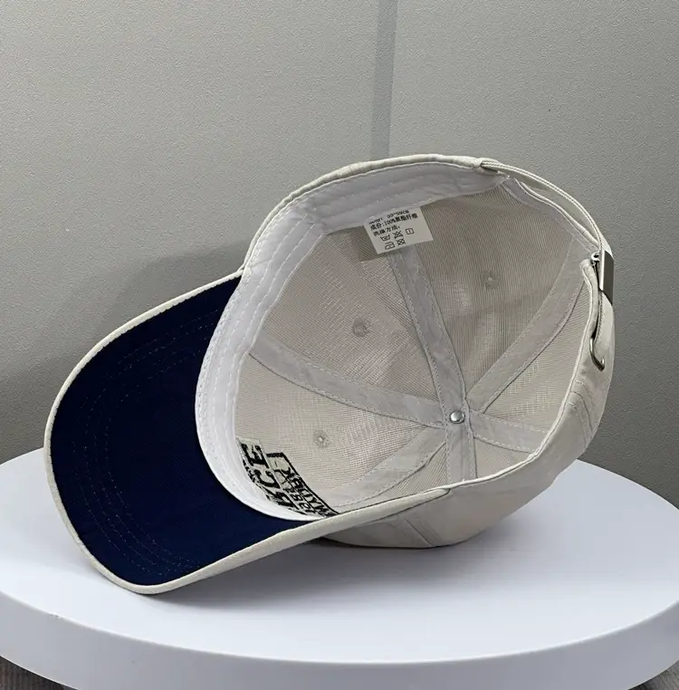 Big Head Baseball Cap for Men Wide Brim Beige — feature 17