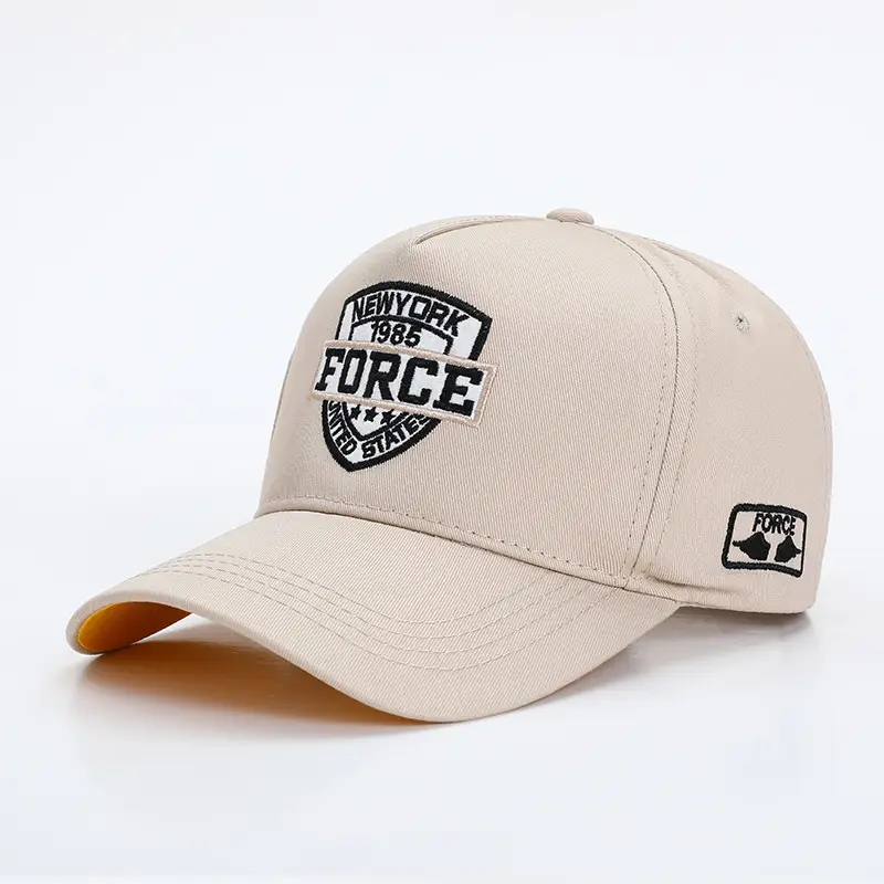 Big Head Baseball Cap for Men Wide Brim Beige - Image 3
