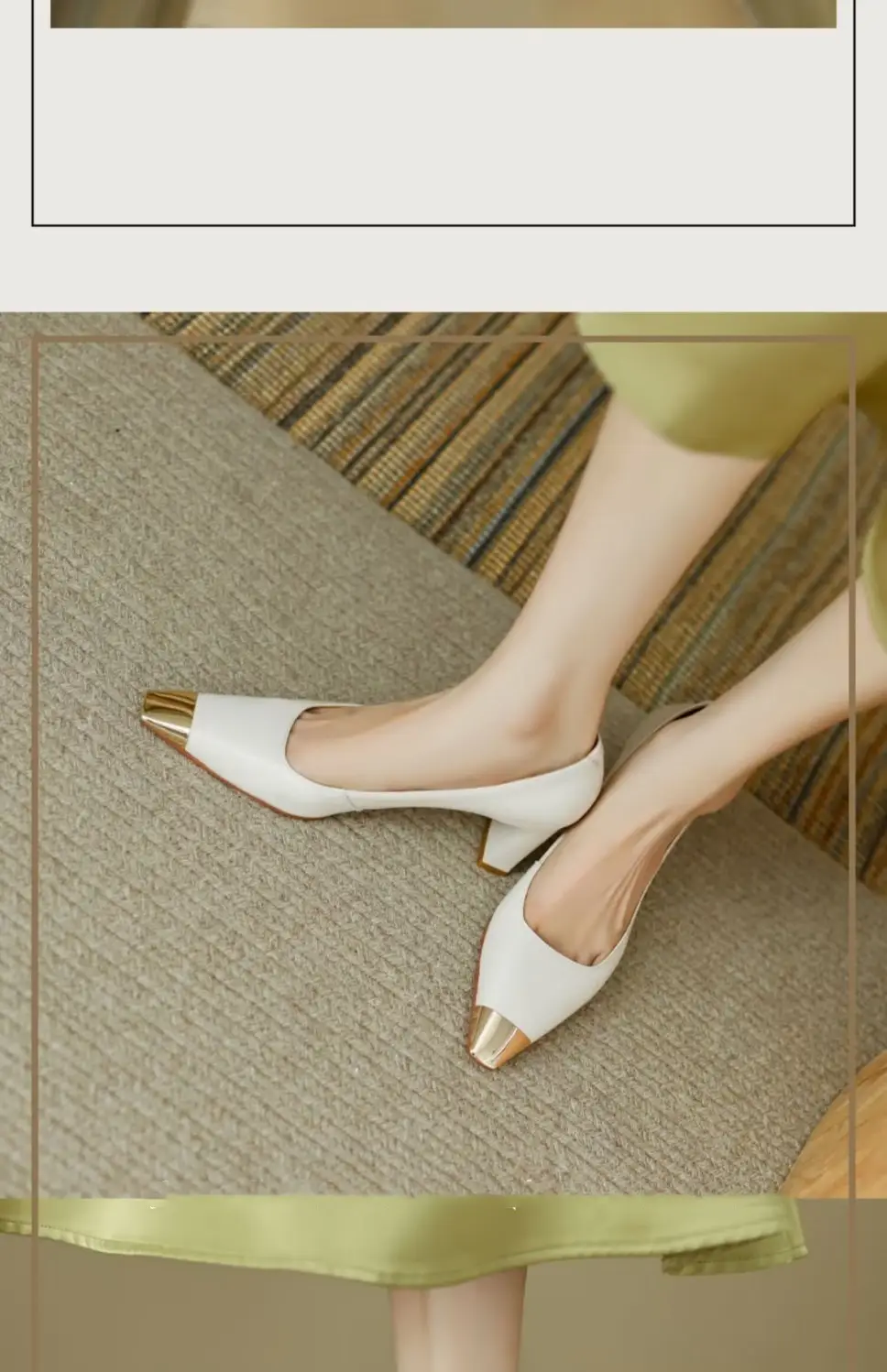 French High Heels Women's Stiletto Heel Design Sense Metal Head Square Head Professional Temperament Socialite Shallow Mouth Goddess Thick Heel Single Shoes — feature 6
