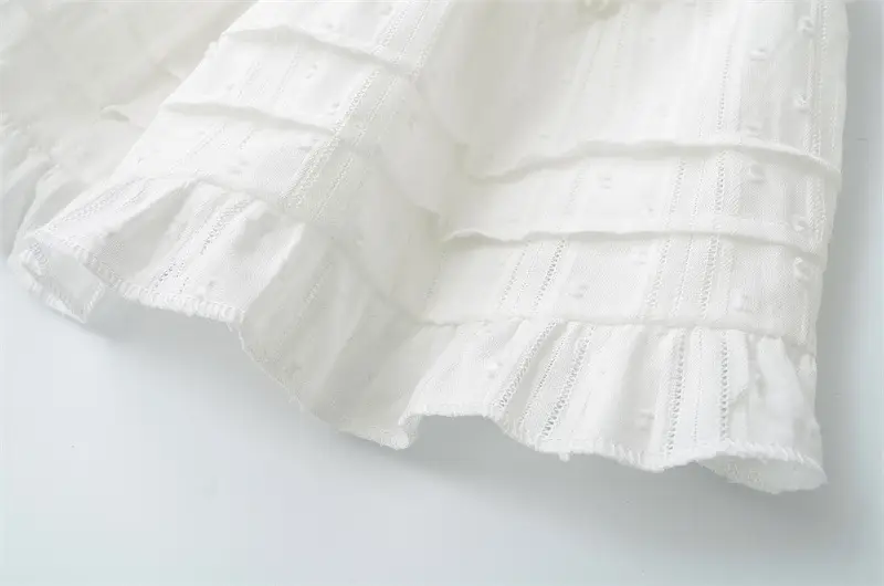 Women Ruffled Ruffled Skirt Set White Black Summer — feature 10