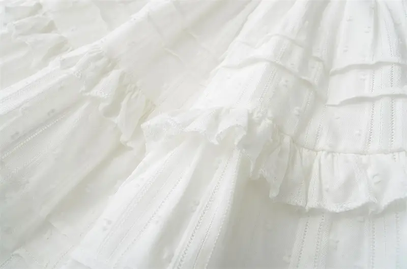 Women Ruffled Ruffled Skirt Set White Black Summer — feature 11