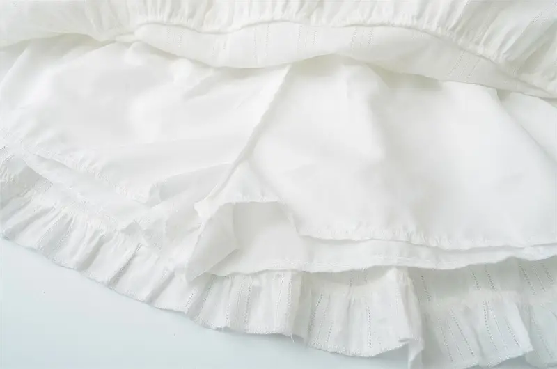 Women Ruffled Ruffled Skirt Set White Black Summer — feature 12