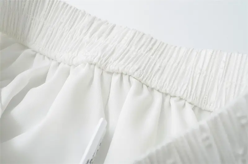 Women Ruffled Ruffled Skirt Set White Black Summer — feature 14