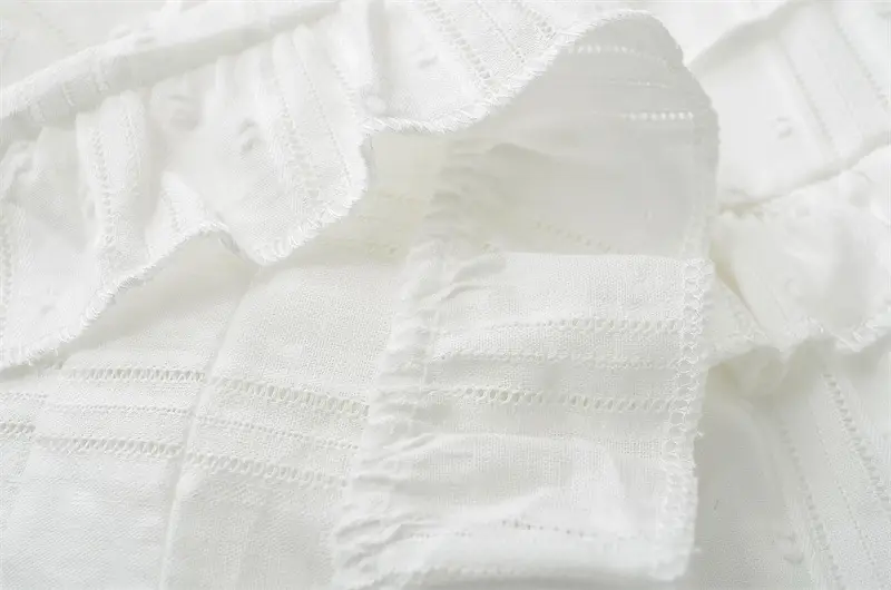 Women Ruffled Ruffled Skirt Set White Black Summer — feature 15