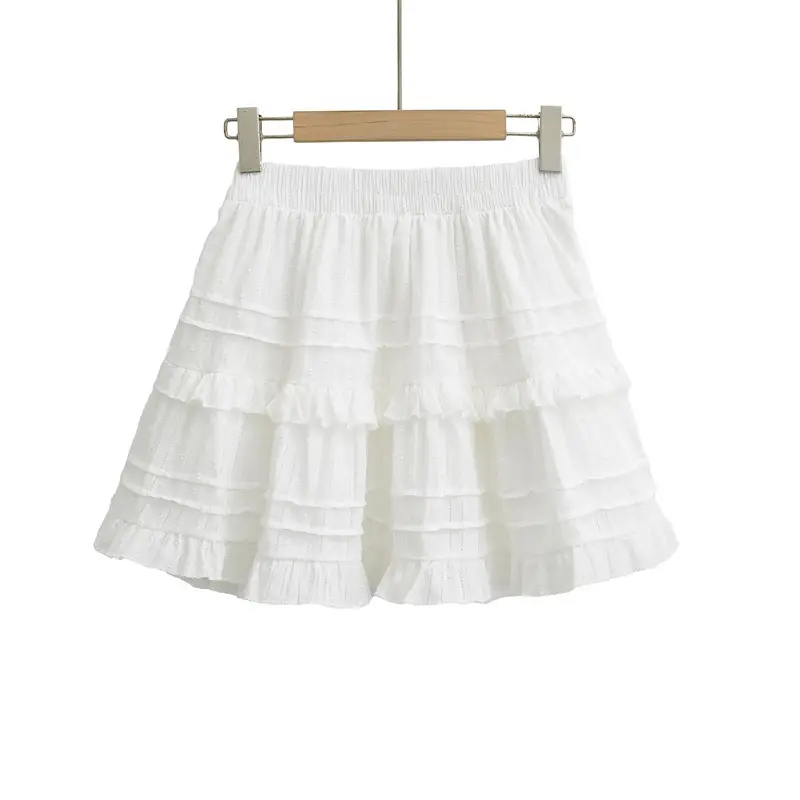 Women Ruffled Ruffled Skirt Set White Black Summer — feature 4