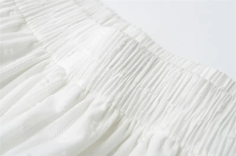 Women Ruffled Ruffled Skirt Set White Black Summer — feature 9