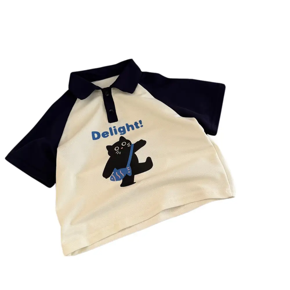 Kids Cartoon Polo T-Shirt Summer 2025 Medium Large - Image 6