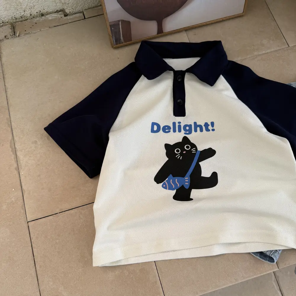 Kids Cartoon Polo T-Shirt Summer 2025 Medium Large — feature 4