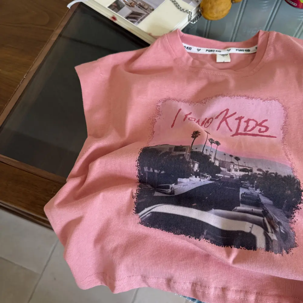 Pink Kids Vest T-Shirt Sleeveless Summer 2025 — feature 2