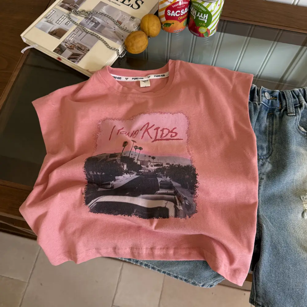 Pink Kids Vest T-Shirt Sleeveless Summer 2025 — feature 6