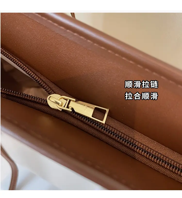 Women's Cream Brown Crossbody Tote Bag with Cute Charm — feature 4
