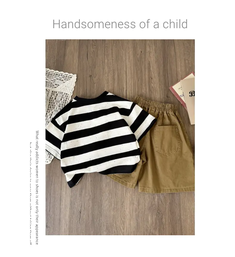 Summer Boys Crewneck Striped T-shirt Top — feature 10
