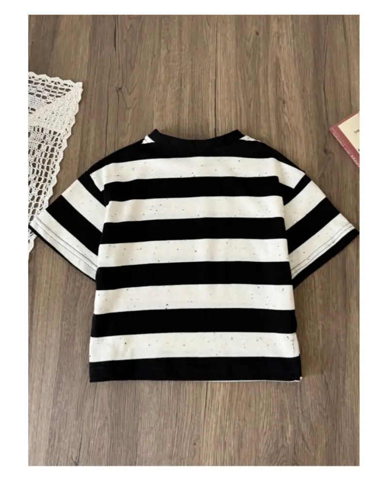 Summer Boys Crewneck Striped T-shirt Top — feature 14