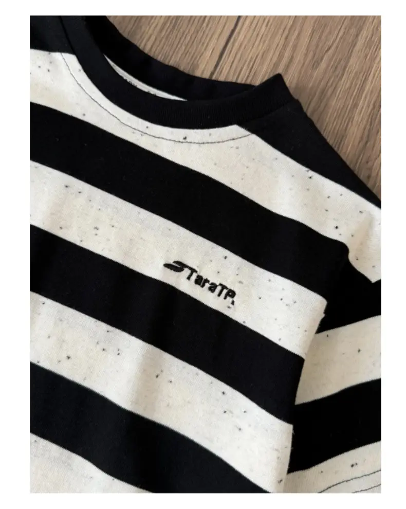 Summer Boys Crewneck Striped T-shirt Top — feature 16