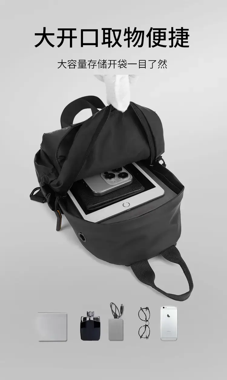 Men's Blue Casual Crossbody Bag with Adjustable Strap — feature 9