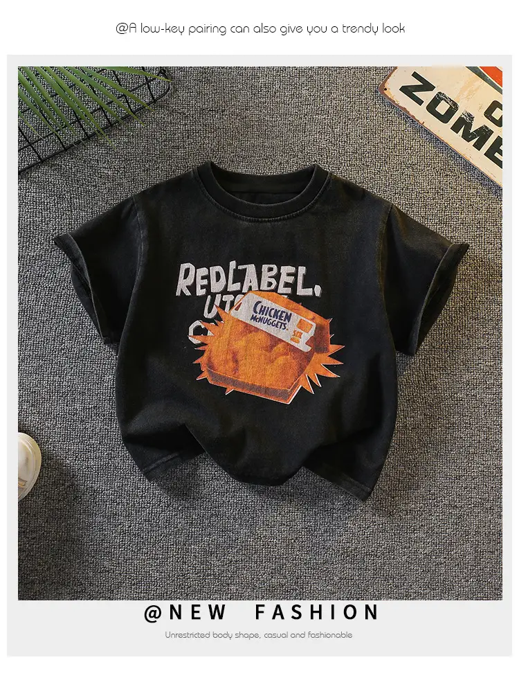 Boys Black Graphic T-Shirt Shorts Set 2026 — feature 16