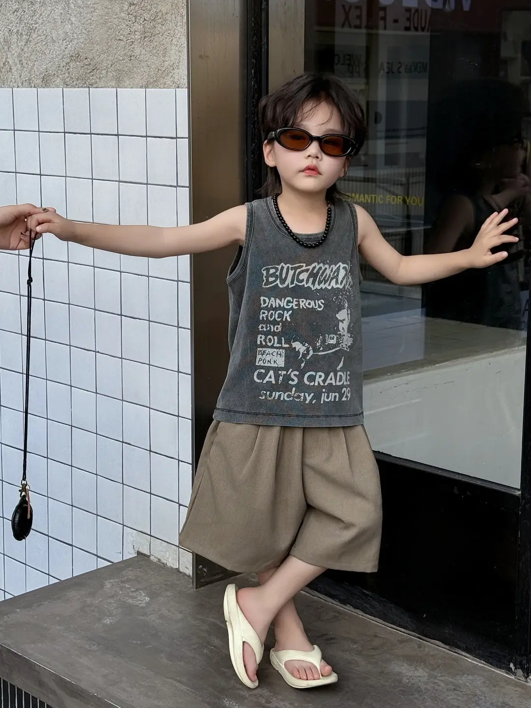 Kids Vest Sleeveless Top T-Shirt Printed Fried Color - Image 4