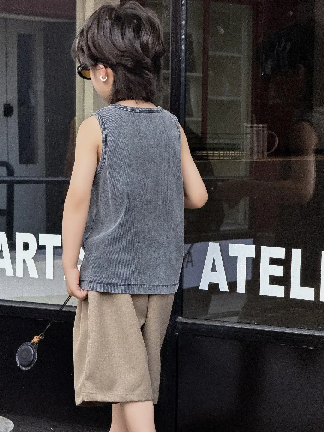 Kids Vest Sleeveless Top T-Shirt Printed Fried Color — feature 2