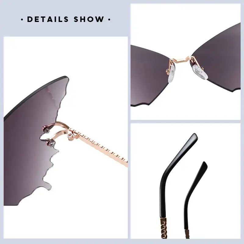 Adult Butterfly Sunglasses with Metal Rim & Anti-UV Protection - Image 8