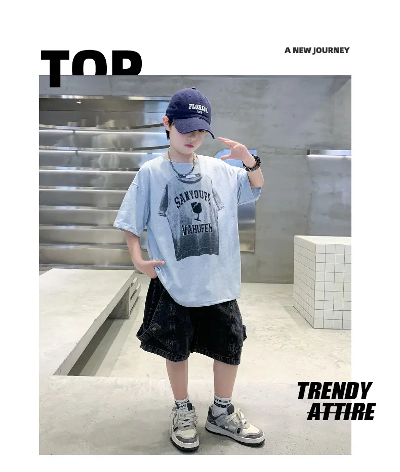 Summer Boys White Tattoo Shorts Set — feature 13