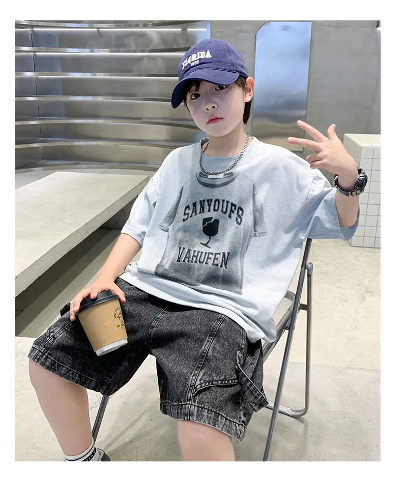 Summer Boys White Tattoo Shorts Set — feature 19