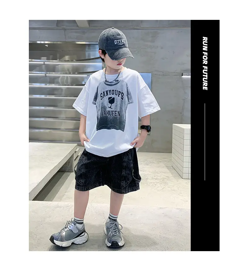 Summer Boys White Tattoo Shorts Set — feature 25