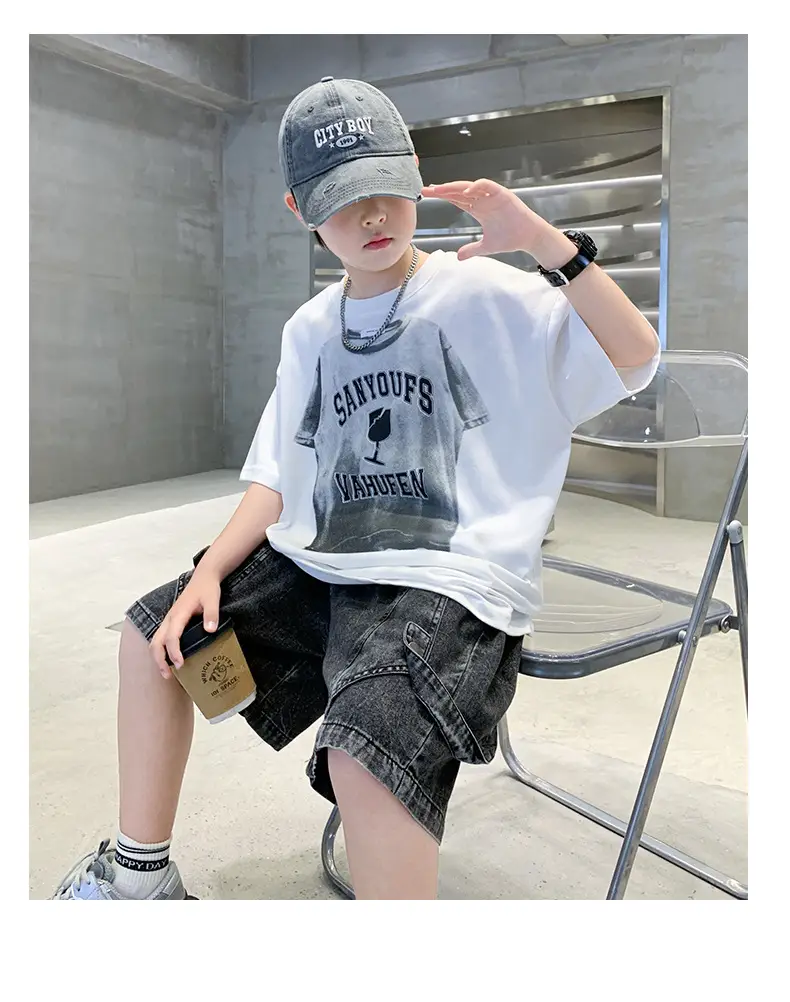 Summer Boys White Tattoo Shorts Set — feature 27