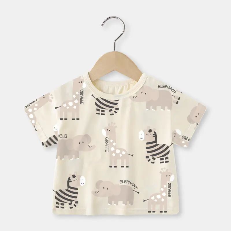 Baby T-shirt Elephant Print Summer Casual Short Sleeve - Image 2