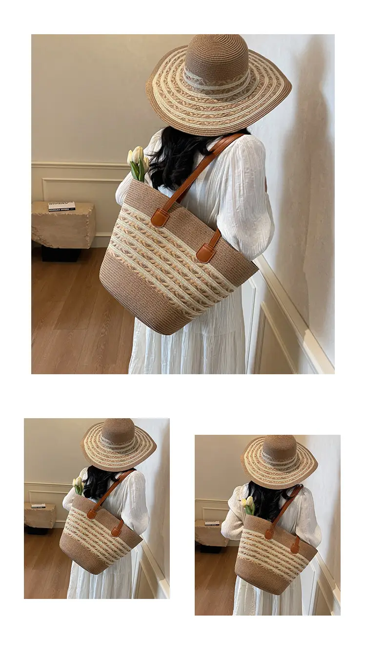 Women Straw Tote Bag Large Capacity Summer Shoulder Bag — feature 17