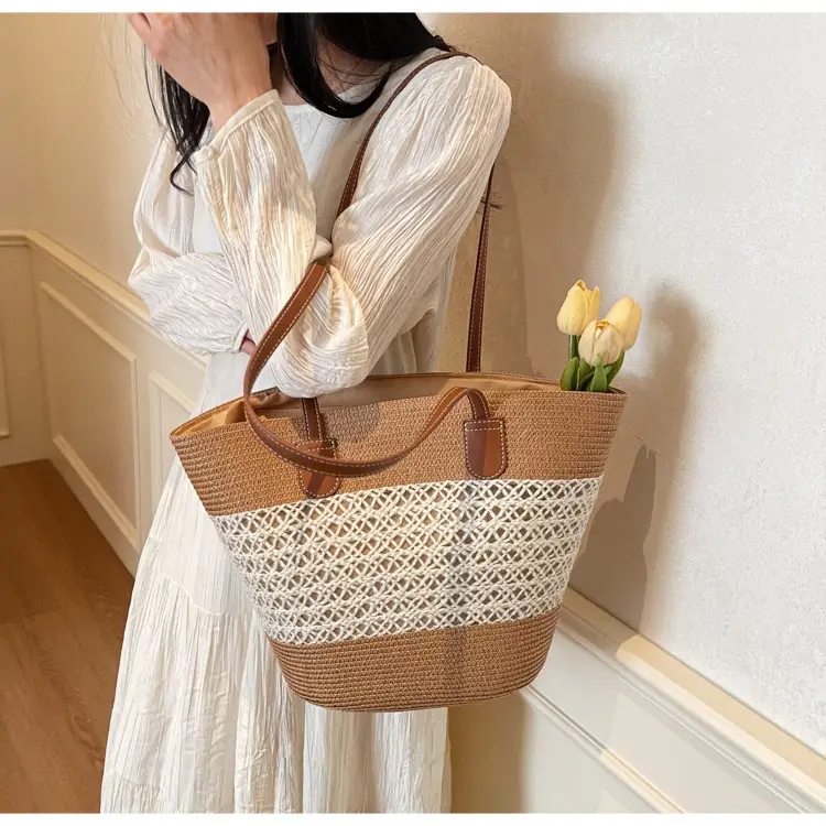 Women Straw Tote Bag Large Capacity Summer Shoulder Bag — feature 32