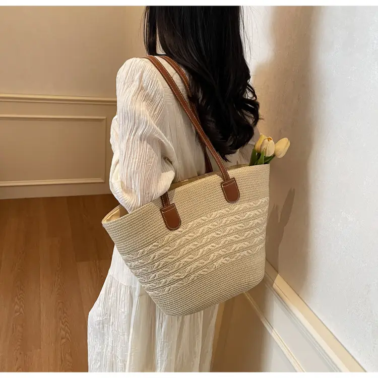Women Straw Tote Bag Large Capacity Summer Shoulder Bag — feature 33