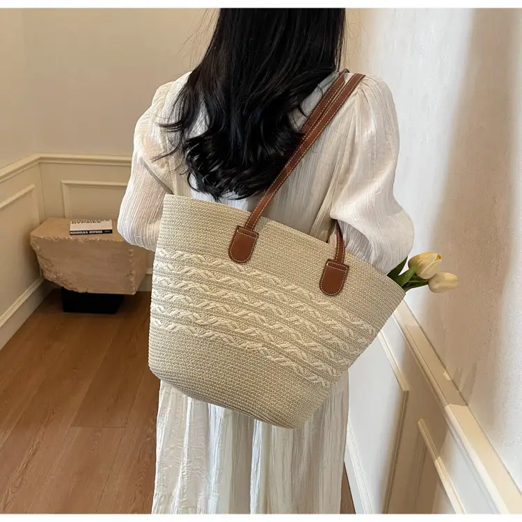 Women Straw Tote Bag Large Capacity Summer Shoulder Bag — feature 34