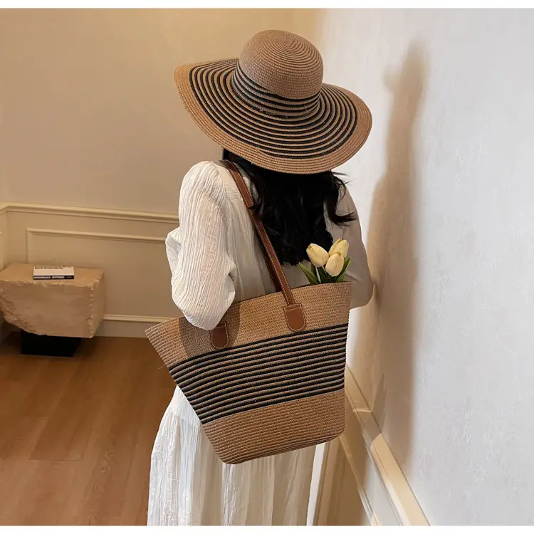 Women Straw Tote Bag Large Capacity Summer Shoulder Bag — feature 35