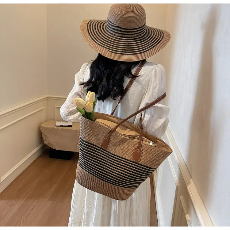 Women Straw Tote Bag Large Capacity Summer Shoulder Bag — feature 36