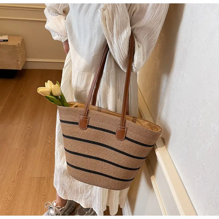 Women Straw Tote Bag Large Capacity Summer Shoulder Bag — feature 38