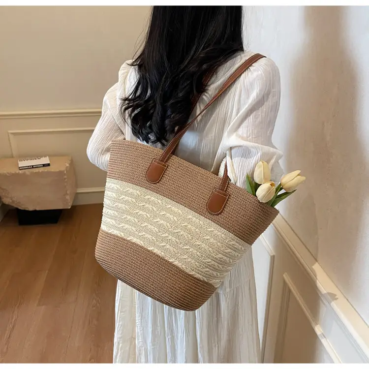 Women Straw Tote Bag Large Capacity Summer Shoulder Bag — feature 41