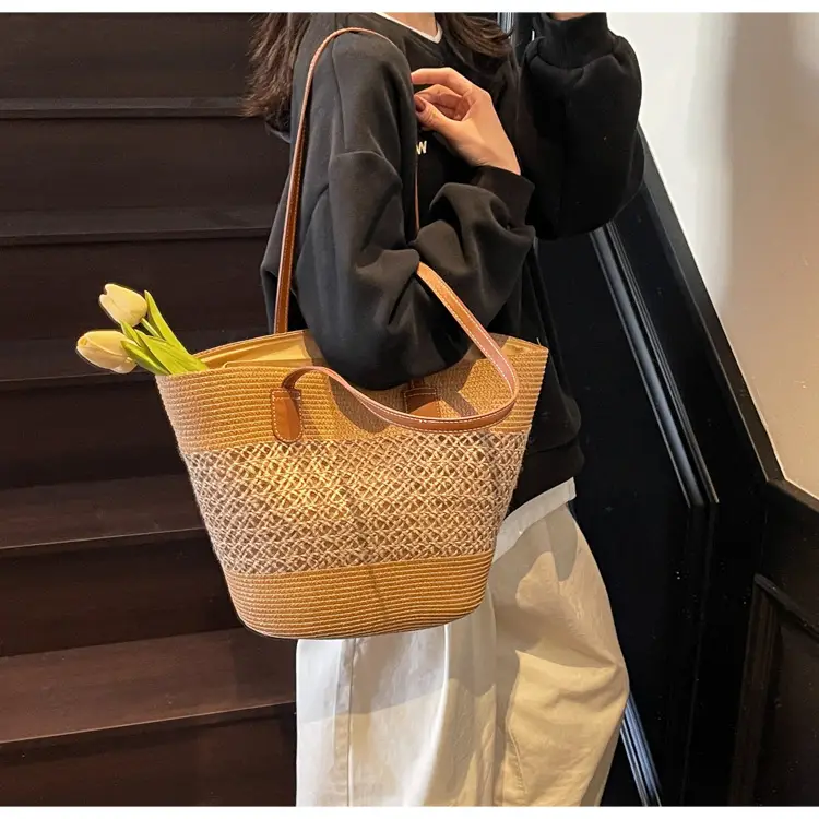 Women Straw Tote Bag Large Capacity Summer Shoulder Bag — feature 43