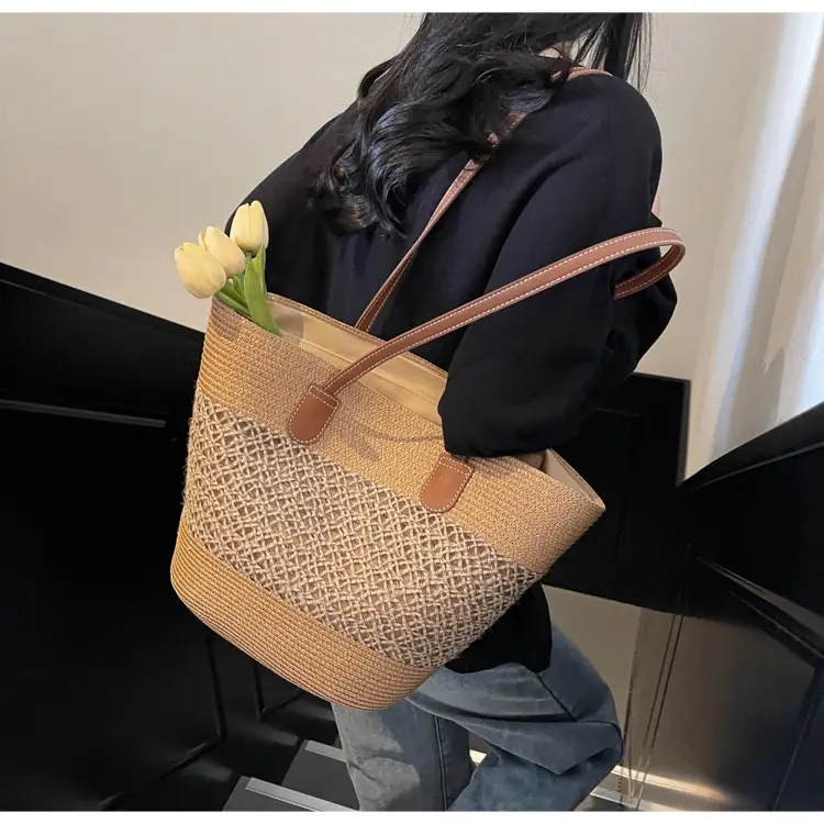 Women Straw Tote Bag Large Capacity Summer Shoulder Bag — feature 46