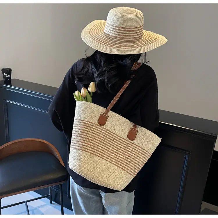 Women Straw Tote Bag Large Capacity Summer Shoulder Bag — feature 47